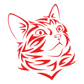 Tribal Cat Decal (Red)